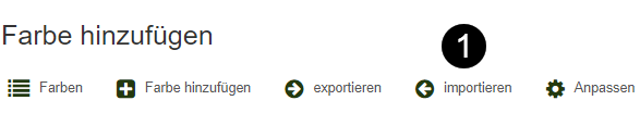 Importfunktion finden