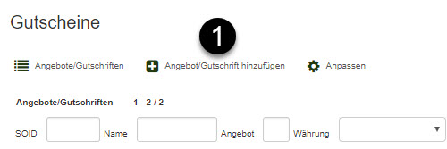 Button Gutschein anlegen
