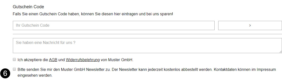 Newsletter Checkbox im Checkout Prozess