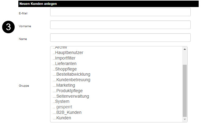 Neuen Kunden anlegen