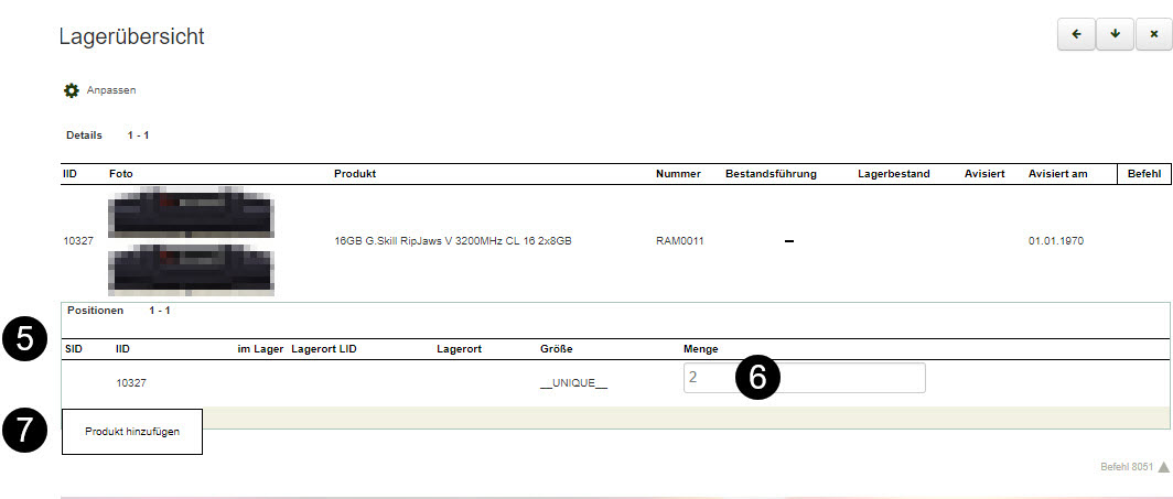 Varianten des Produktes