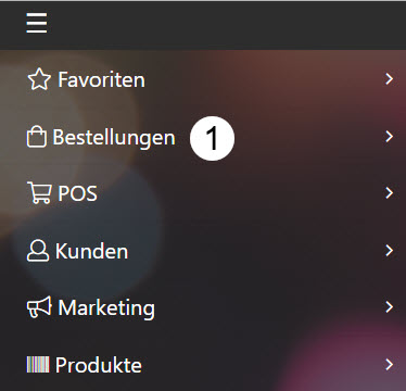 Bestellungen in der Navigation