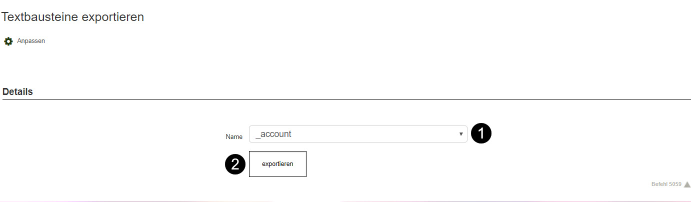 Grundtemplate auswählen