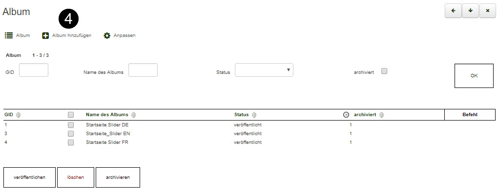 Neues Album hinzufügen