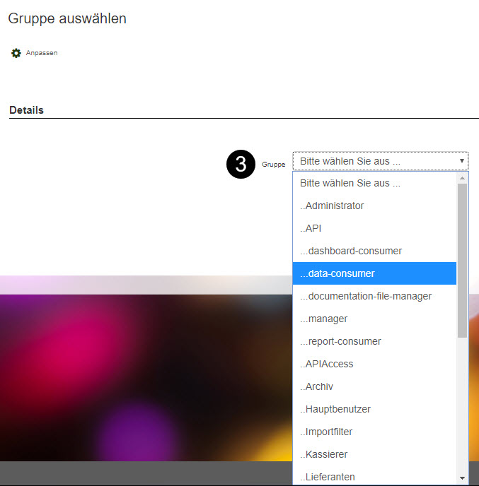 Gruppe auswählen