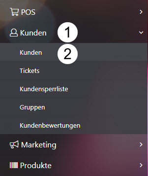 Navigation zur Kundenliste