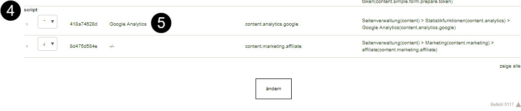 Navigation um Seiteninhalt zu öffnen