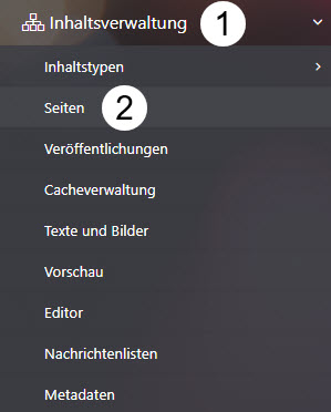 Navigation zur Seitenliste