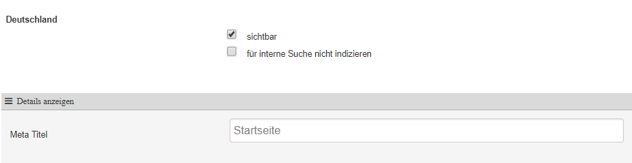 Beispiel: Pflege der Meta-Daten jeder Seite