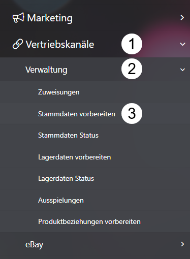 Navigation zu Stammdaten vorbereiten