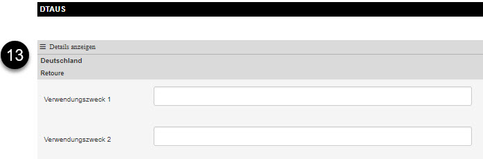 Dialog Bereich DTAUS