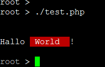 Beispiel im Terminalfenster